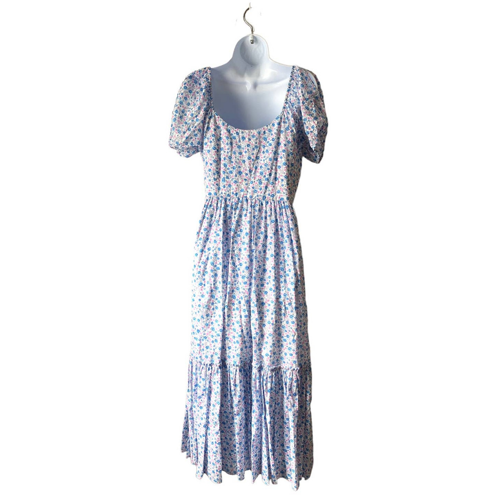 LoveShackFancy Angie Dress Midi Floral Crushed Blueberries, size 6, NWT - Picture 5 of 12